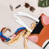 VGFJHNDF Happy Easter Eggs Bunny Tail Canvas Shopping Bag - Eco-Friendly, Reusable Tote for Shopping, Travel, School, and More, Cartoon Fox Head, One Size view 3