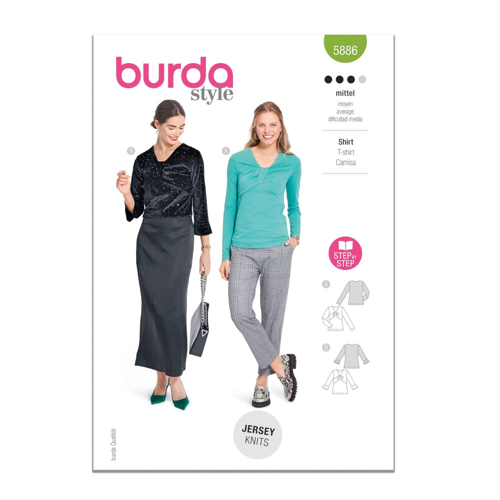 Burda Style Sewing Pattern B5886 Women's Top