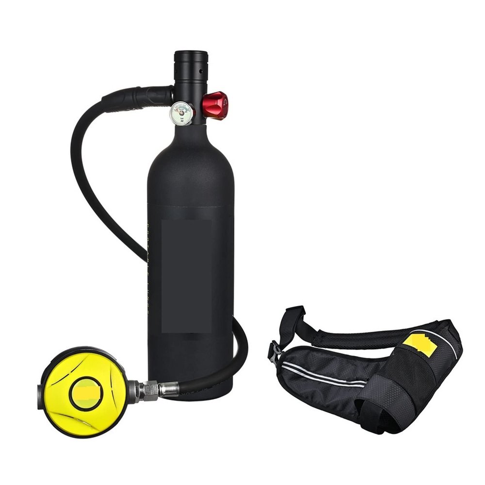 1 L Portable Diving Air Tank with Respirator, Black