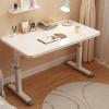 White Lift-Top Folding Work Table, Independently Adjustable Computer Desk, 23.6-Inch-Wide Desktop with Rounded Corners view 1