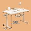 White Lift-Top Folding Work Table, Independently Adjustable Computer Desk, 23.6-Inch-Wide Desktop with Rounded Corners view 2
