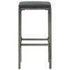 3-Piece Gray Garden Bar Set with Cushions view 4