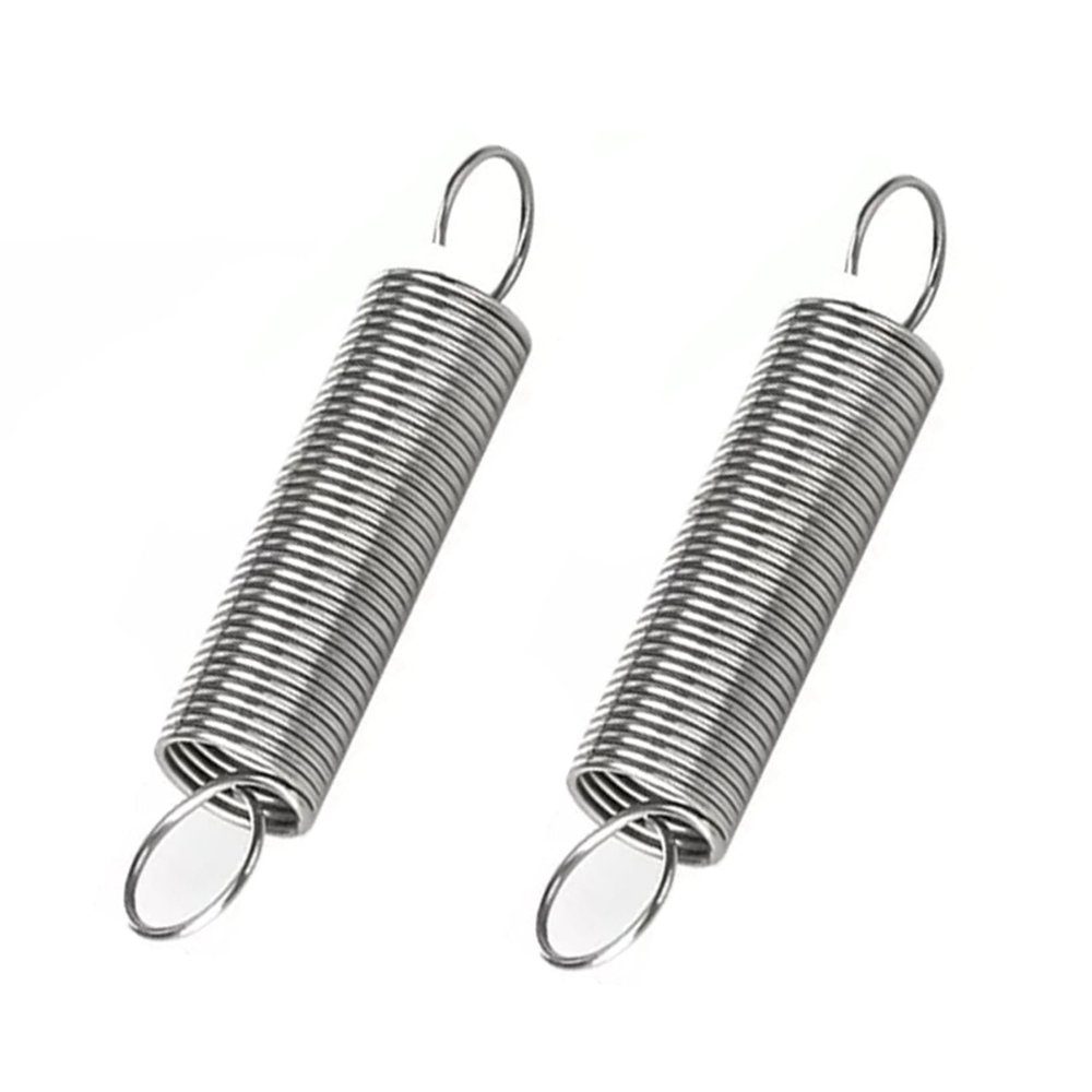 1 pc. Extension Spring, Double-Hook, 2 mm Wire, 15 mm OD, 80 mm Free Length, Stainless Steel