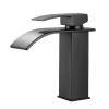 Black Waterfall Bathroom Sink Faucet, Single-Handle Hot and Cold Mixer view 1