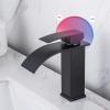 Black Waterfall Bathroom Sink Faucet, Single-Handle Hot and Cold Mixer view 4