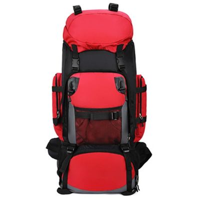 ILOOXI 90L Waterproof Trekking Backpack, Large Lightweight Travel Pack, Red