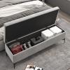 GArcan Premium Velvet Storage Ottoman, Upholstered Bed-End Storage Bench for Living Room, Bedroom, Entryway and Hallway, Light Gray, 90 x 40 x 43 cm (35 x 16 x 17 in) view 1