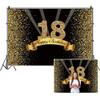 SDOTPMT 10x8 ft Black and Gold 18th Birthday Party Polyester Photography Backdrop view 1