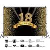SDOTPMT 10x8 ft Black and Gold 18th Birthday Party Polyester Photography Backdrop view 2