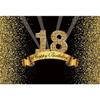 SDOTPMT 10x8 ft Black and Gold 18th Birthday Party Polyester Photography Backdrop view 4