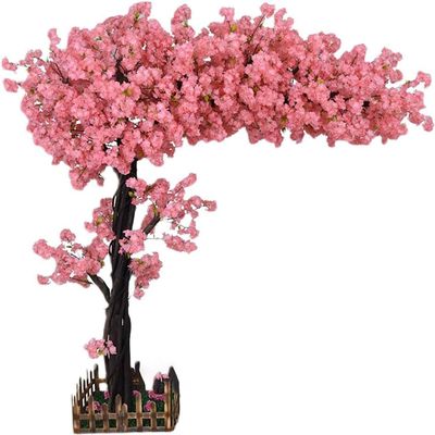 CGLYYDS Artificial Cherry Blossom Tree, Pink Peach Blossoms, Real Wood Stems, 1.5 x 1 m