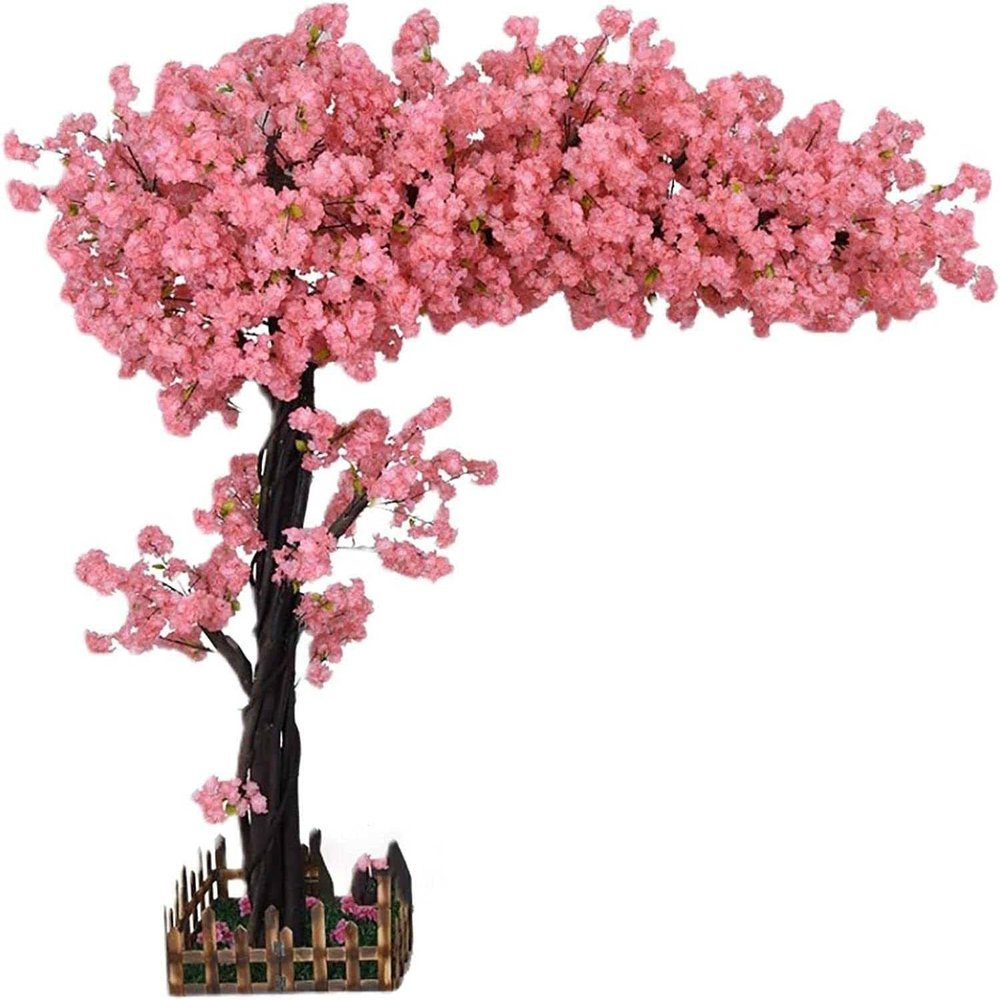 CGLYYDS Artificial Cherry Blossom Tree, Pink Peach Blossoms, Real Wood Stems, 1.5 x 1 m