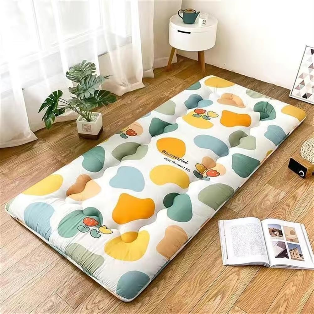 JIUYUEYA Japanese Floor Futon Mattress, Foldable Tatami Mat, 4 in Thick, 35 x 74 in