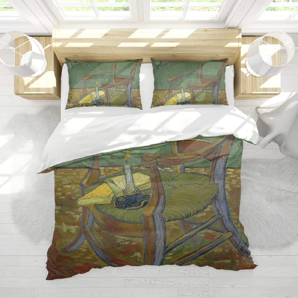Artist-Style Duvet Cover Set, 3-Piece, Candle on a Comfortable Chair, 210 x 210 cm