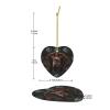 Christmas Tree Ceramic Ornament, German Shorthaired Pointer in Glasses, Heart Design view 2