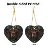 Christmas Tree Ceramic Ornament, German Shorthaired Pointer in Glasses, Heart Design view 3