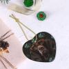 Christmas Tree Ceramic Ornament, German Shorthaired Pointer in Glasses, Heart Design view 4