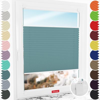 Schuette No-Drill Adhesive Pleated Blind, Thermo Teal Aura, 135 x 200 cm