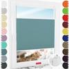 Schuette No-Drill Adhesive Pleated Blind, Thermo Teal Aura, 135 x 200 cm view 1