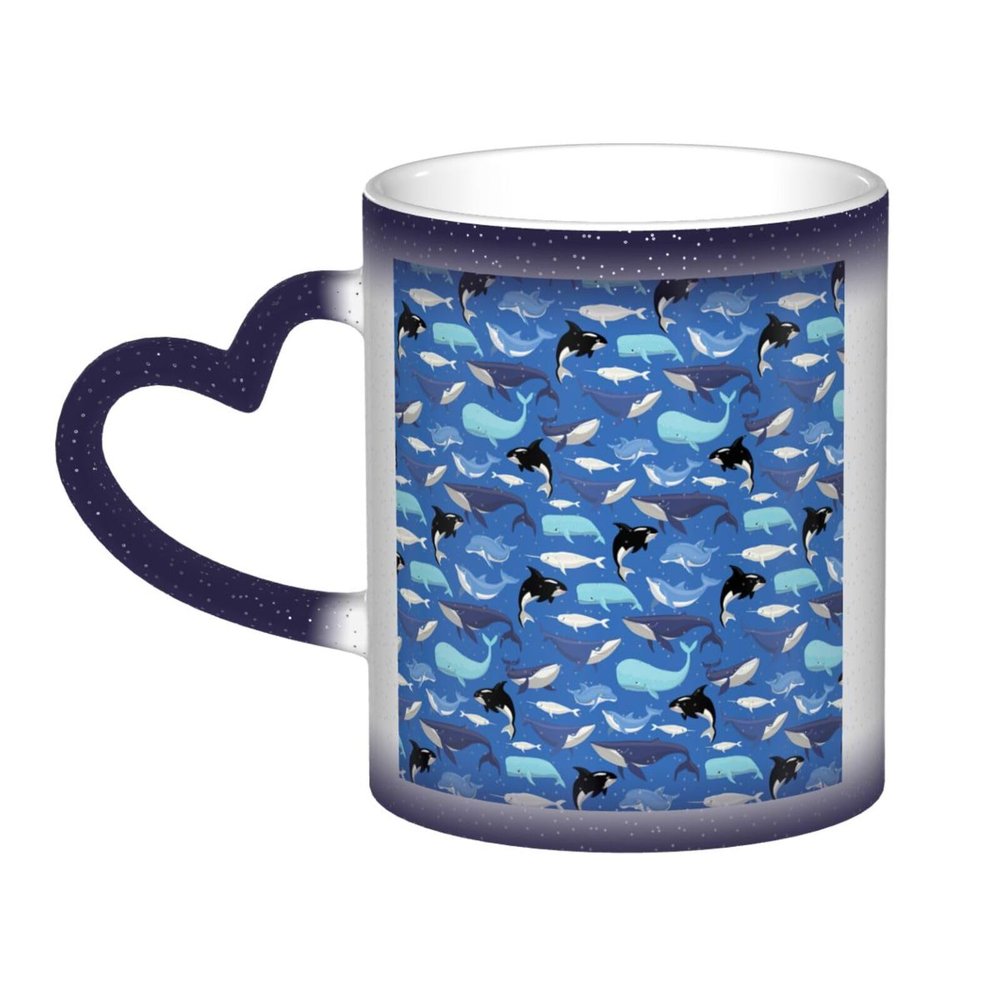 ZISHAK Color-Changing Whale Pattern Ceramic Mug