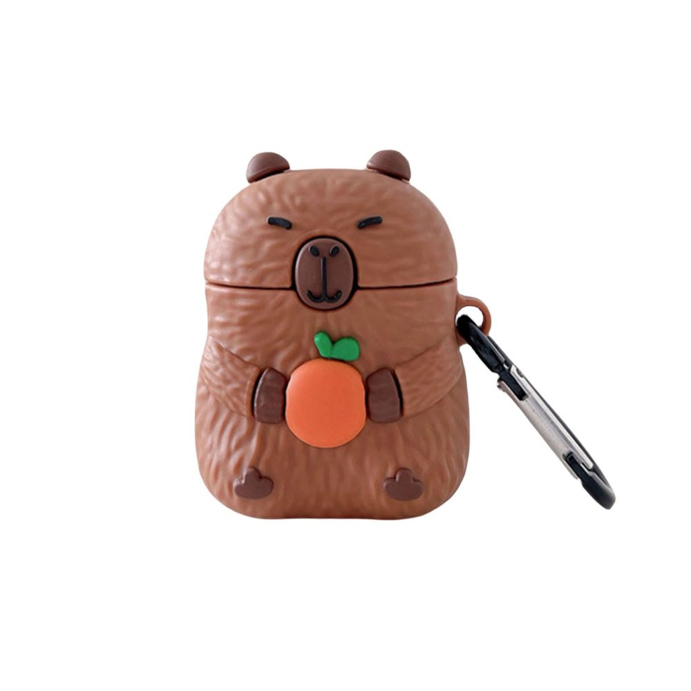 Rertnocnf Protective Case Compatible with AirPods 1 & 2, Kawaii Capybara Design, Soft Silicone