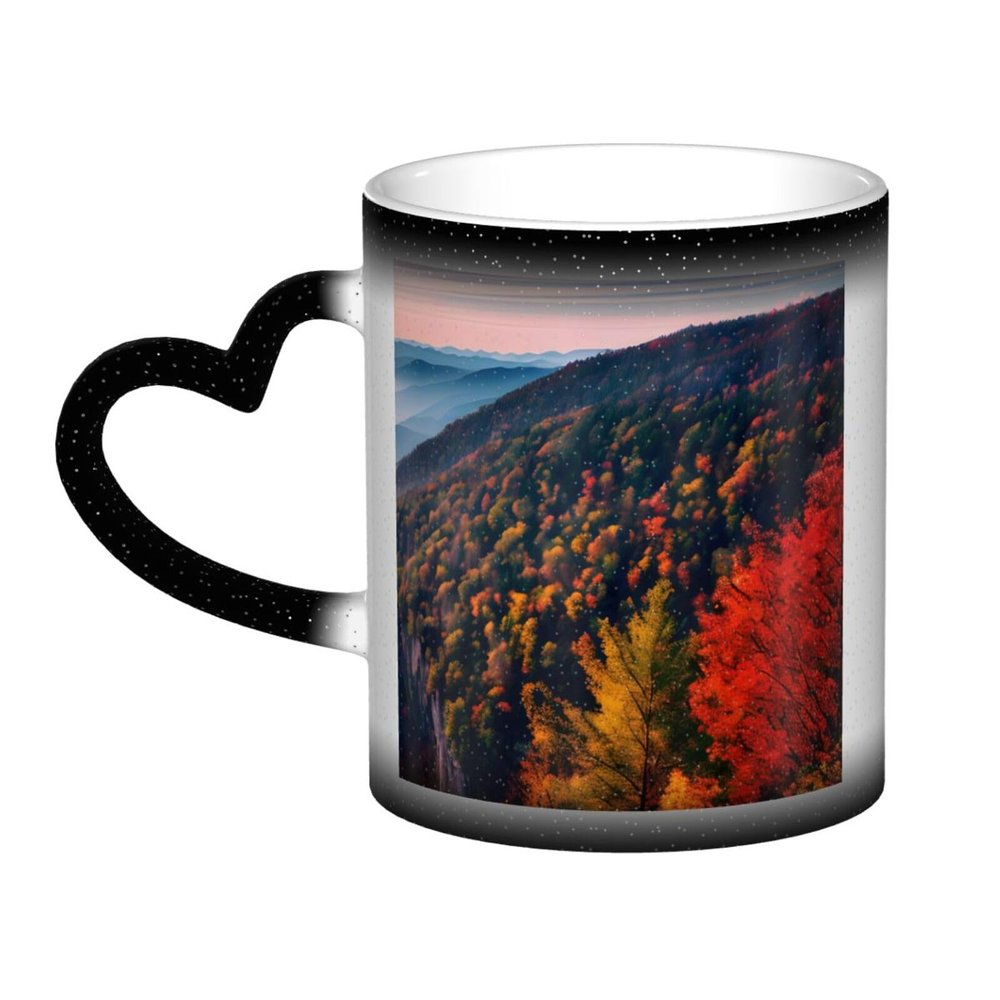 ZISHAK Smokey Mountain Cliff Heat-Sensitive Color-Changing Ceramic Mug