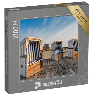 1000-Piece XXL Puzzle Beach Chairs on the Beach at St. Peter-Ording, Schleswig-Holstein from the North Sea Puzzle Collection