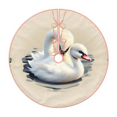 Cute Little Swan Christmas Tree Skirt, 122 cm