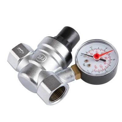 TIYGHI Water Pressure Reducing Valve DN15/DN20 with Pressure Gauge (DN15)