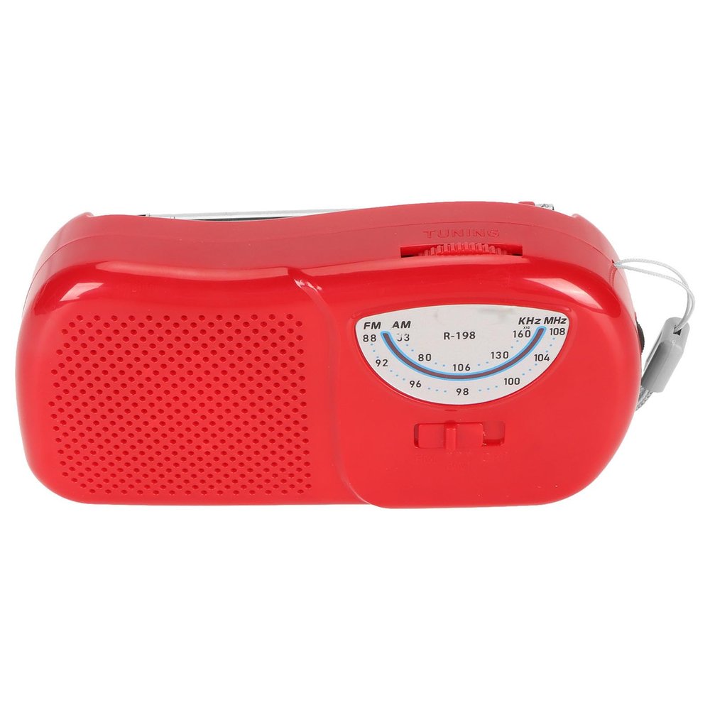 Vintage Pocket FM/AM Radio with Built-In Speaker, High Sensitivity, Red
