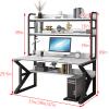 EsEntL Modern Home Office Computer Desk with Storage, 39-Inch, Black and White Frame view 2