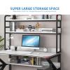 EsEntL Modern Home Office Computer Desk with Storage, 39-Inch, Black and White Frame view 3