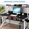 EsEntL Modern Home Office Computer Desk with Storage, 39-Inch, Black and White Frame view 4