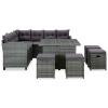 Camerina 6-Piece Gray Poly Rattan Garden Lounge Set with Cushions view 2
