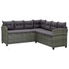 Camerina 6-Piece Gray Poly Rattan Garden Lounge Set with Cushions view 3