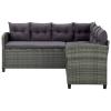 Camerina 6-Piece Gray Poly Rattan Garden Lounge Set with Cushions view 4