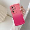 UEEBAI Gradient Case for Samsung Galaxy S22 Ultra 5G, Wave-Frame Slim Soft TPU Case, Pink view 3
