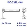 M4 Button Head Screws, V2A Stainless Steel, ISO 7380, Hex Socket, incl. Nut + Washer (10, M4 x 8 mm) view 3