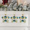 Eyeball Christmas Ornament, Ceramic Round Hanging Pendant with Gold String view 1