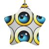 Eyeball Christmas Ornament, Ceramic Round Hanging Pendant with Gold String view 2