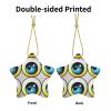 Eyeball Christmas Ornament, Ceramic Round Hanging Pendant with Gold String view 4