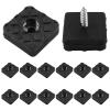 Rierdge Square Furniture Feet, Rubber, 22 x 22 mm, Black, 20-Piece view 1