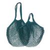 6-Pack Cotton Mesh Shopping Bags with Long Handles, 2 Sizes, Dark Green view 1