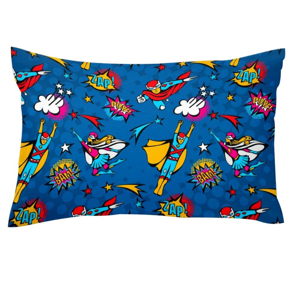 Super Boy Pillow Cover, Soft Velvet, Modern Decorative, Double-Sided, Queen Size, 50.8 x 76.2 cm, 1 Piece