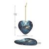 Funny Sharks Design Ceramic Christmas Heart Ornament view 4
