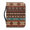 Wanyint Bible Cover with Boho Print, Handles, and Zippered Pocket view 2