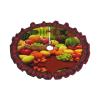 Fresh Vegetables and Fruits Plaid Christmas Tree Skirt view 2