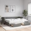 KOIECETA Dark Gray Fabric Daybed with Storage and Drawers, 213 x 100 x 68 cm view 1