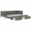 KOIECETA Dark Gray Fabric Daybed with Storage and Drawers, 213 x 100 x 68 cm view 2