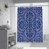 Via Vela Modern Geometric Shower Curtain with Hooks, 90 x 180 cm view 1